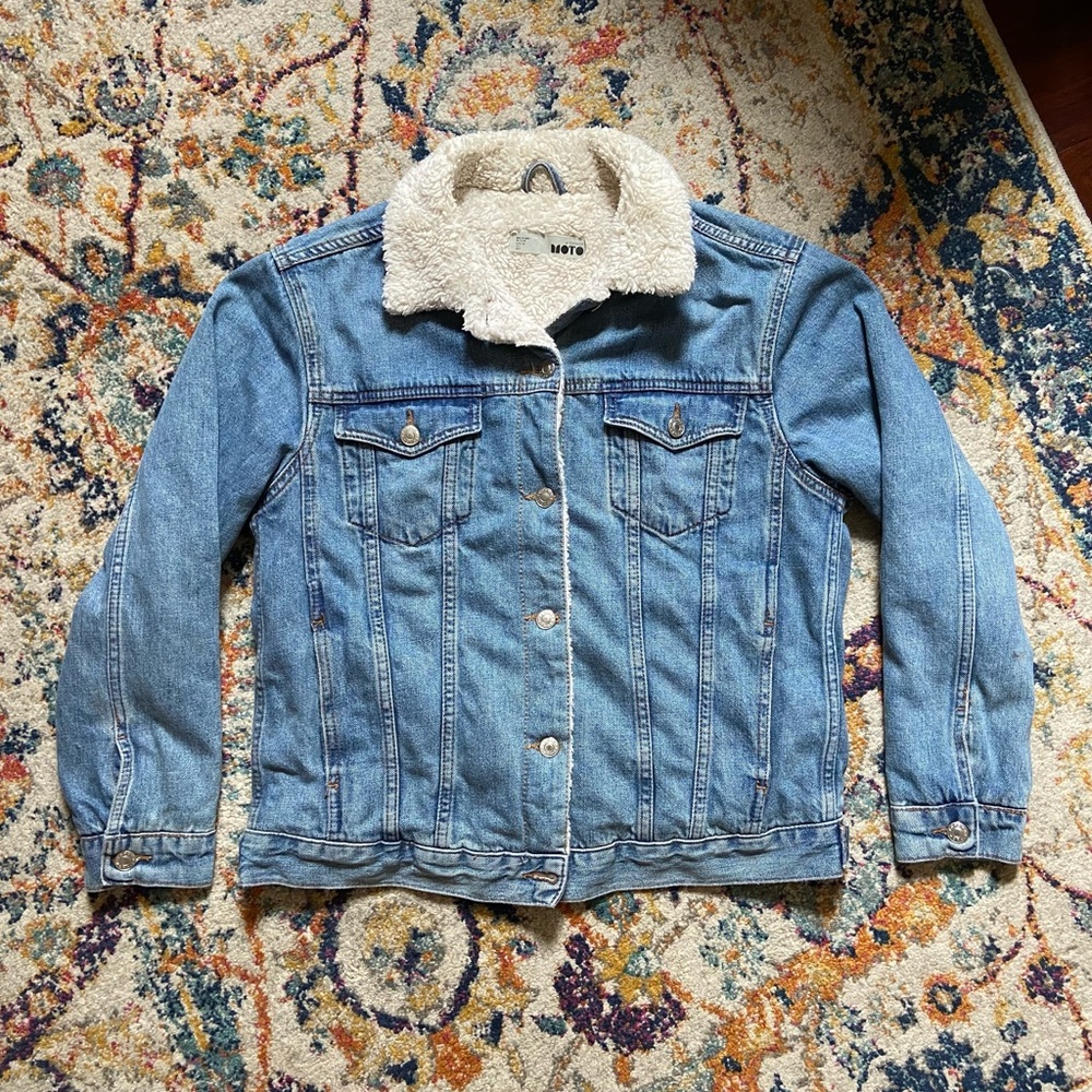 ❄️ Topman / ASOS Winter Sherpa Style Lined Denim / Jean Jacket ❄️ - Picture 4 of 16